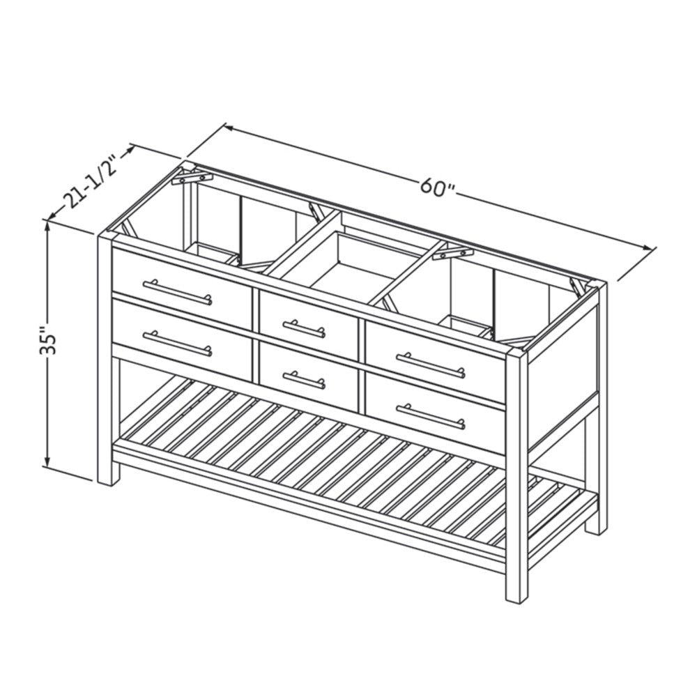 Hardware Resources 60" Wavecrest Vanity, double bowl
