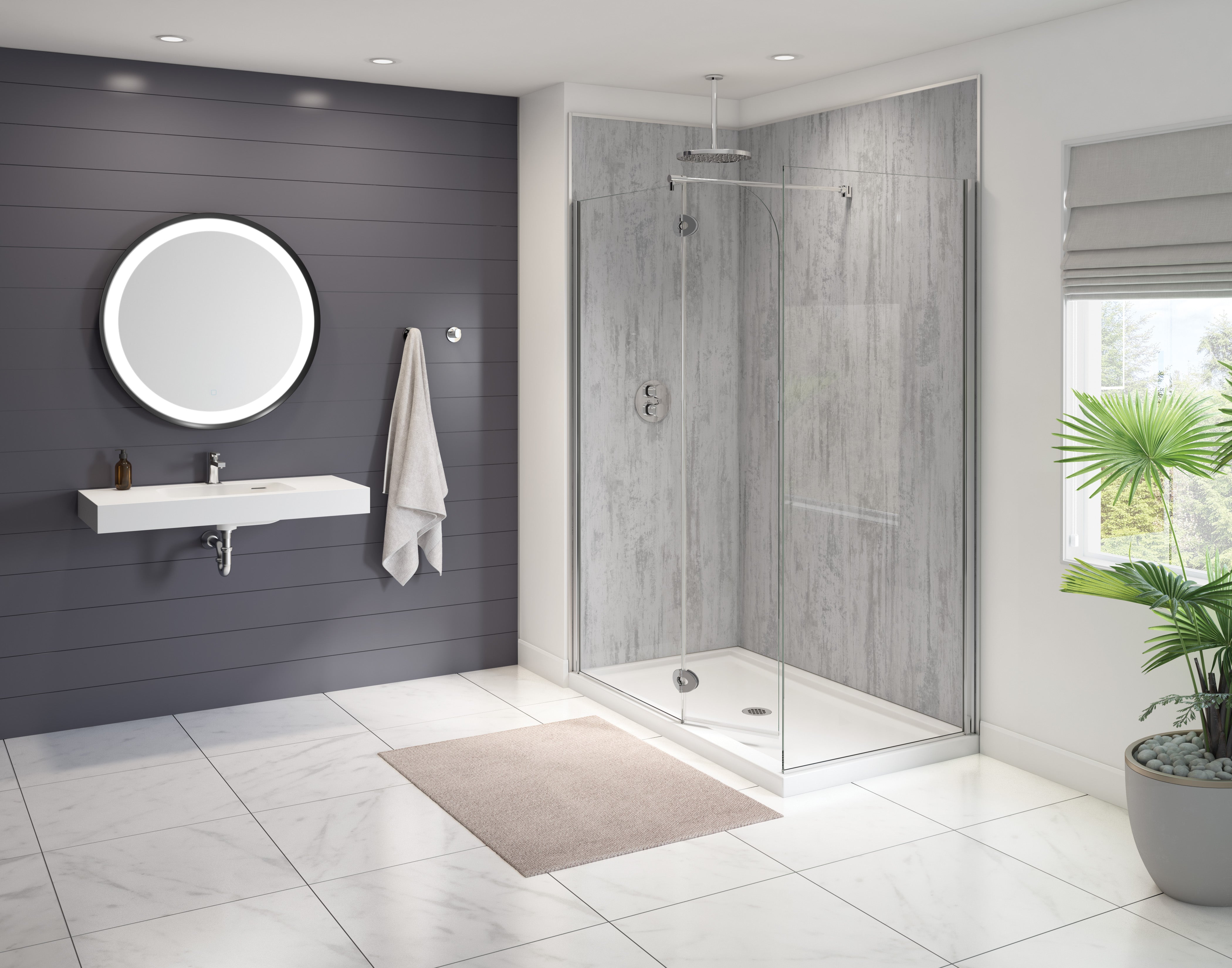 Select Monaco 2 Sided Round top shower shield