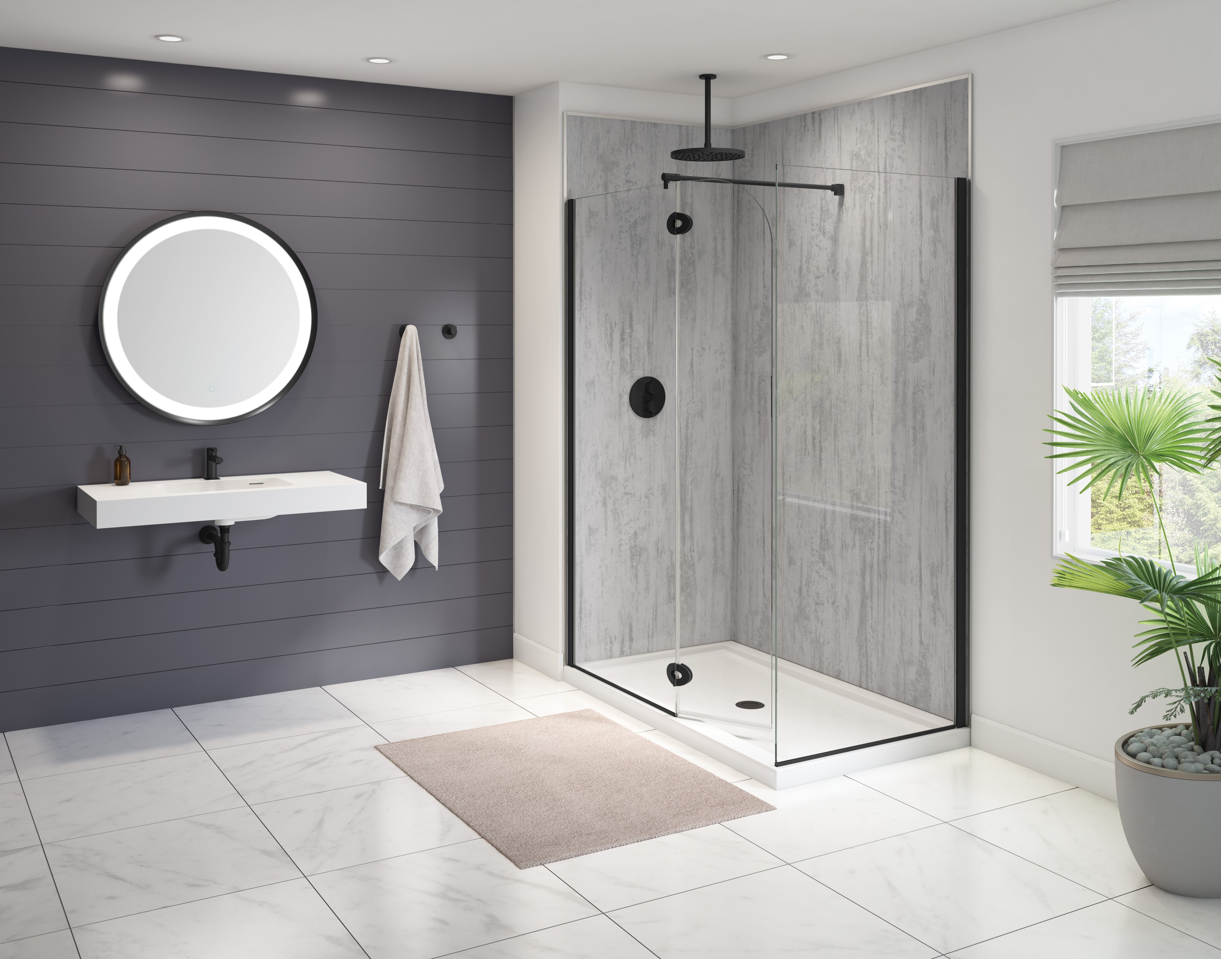 Select Monaco 2 Sided Round top shower shield