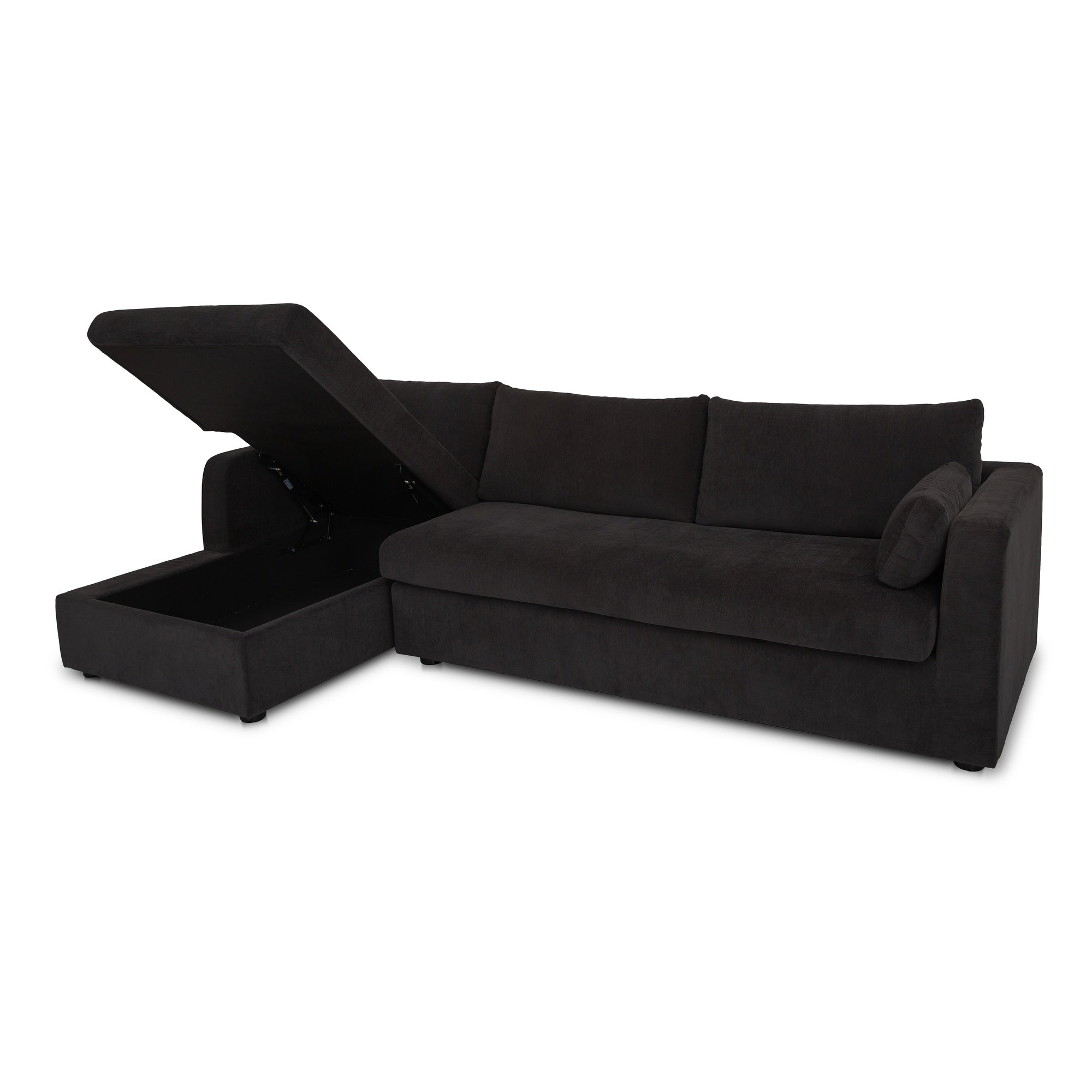 Moes Burrow Sleeper Sectional With Storage Chaise Black Left VV-1007-02-L-0