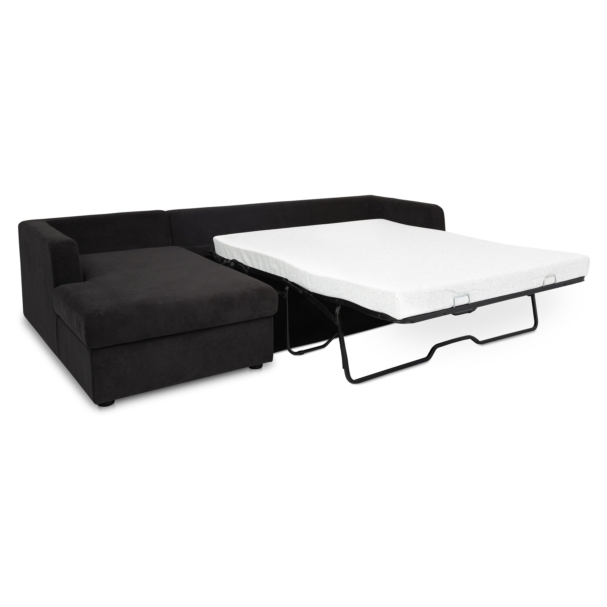 Moes Burrow Sleeper Sectional With Storage Chaise Black Left VV-1007-02-L-0