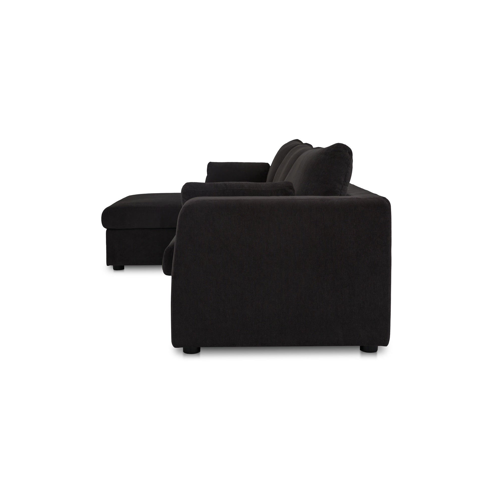 Moes Burrow Sleeper Sectional With Storage Chaise Black Left VV-1007-02-L-0