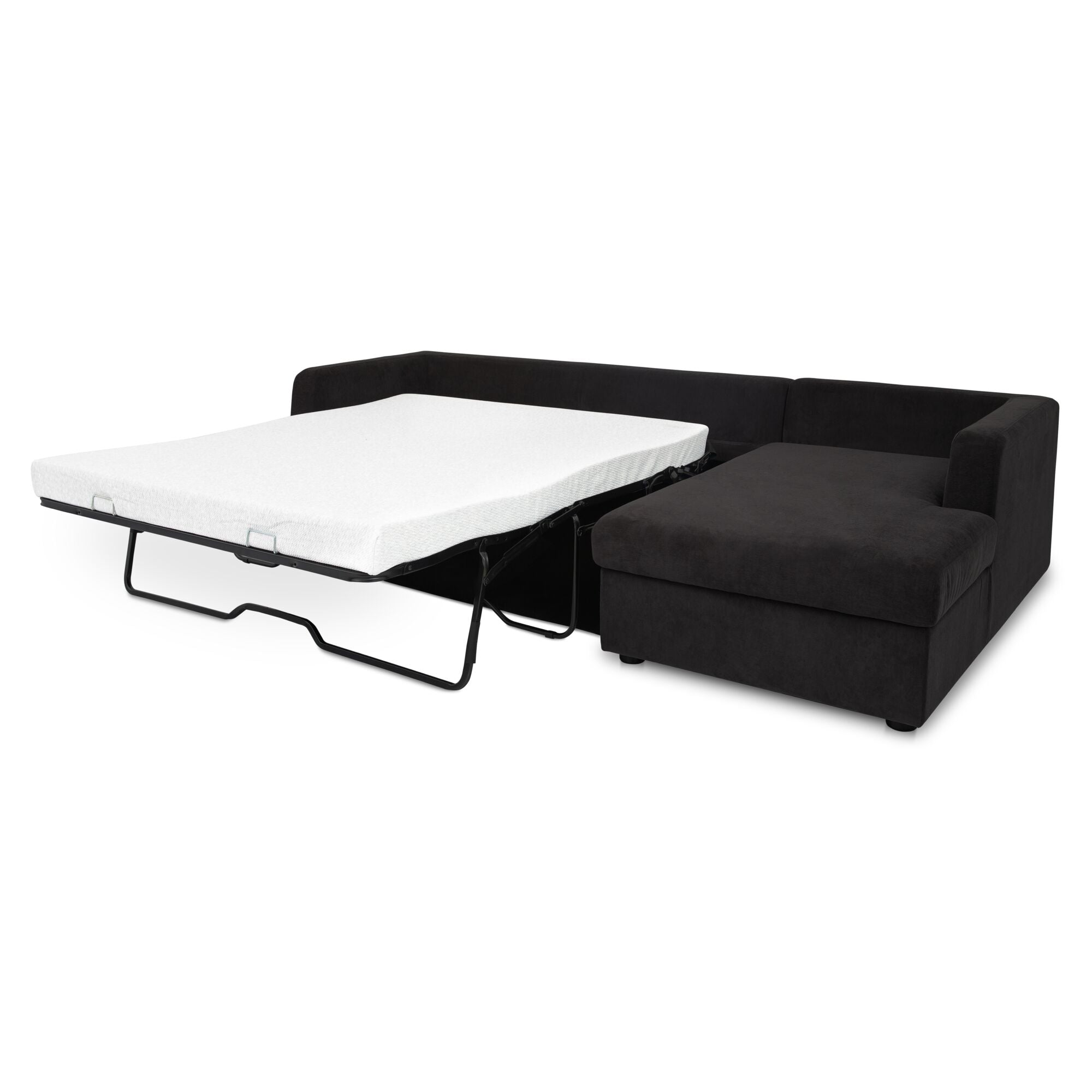 Moes Burrow Sleeper Sectional With Storage Chaise Black Right VV-1007-02-R-0