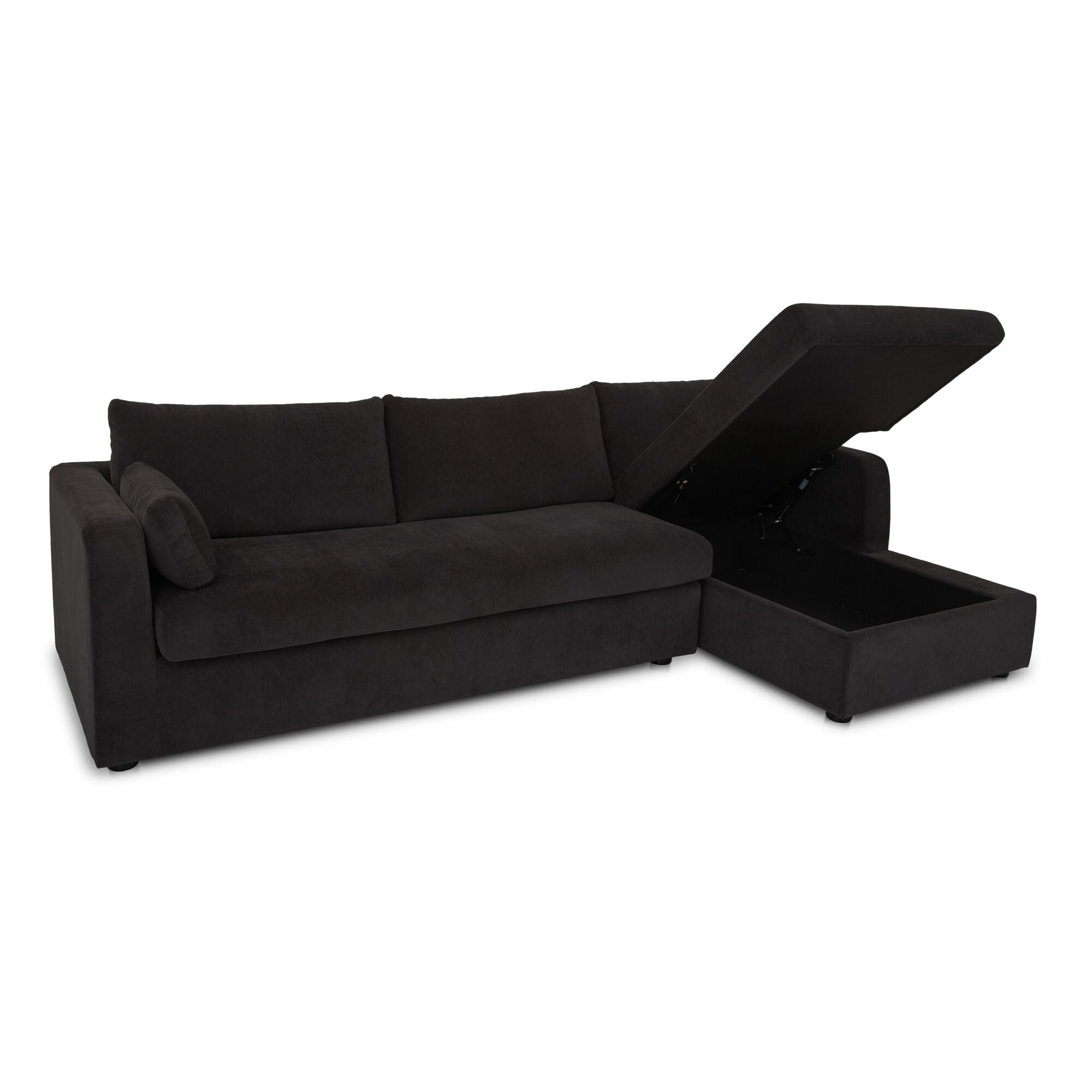 Moes Burrow Sleeper Sectional With Storage Chaise Black Right VV-1007-02-R-0
