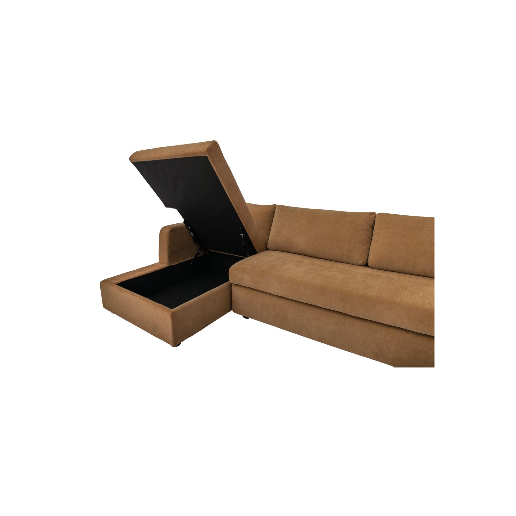 Moes Burrow Sleeper Sectional With Storage Chaise Ginger Left VV-1007-23-L-0