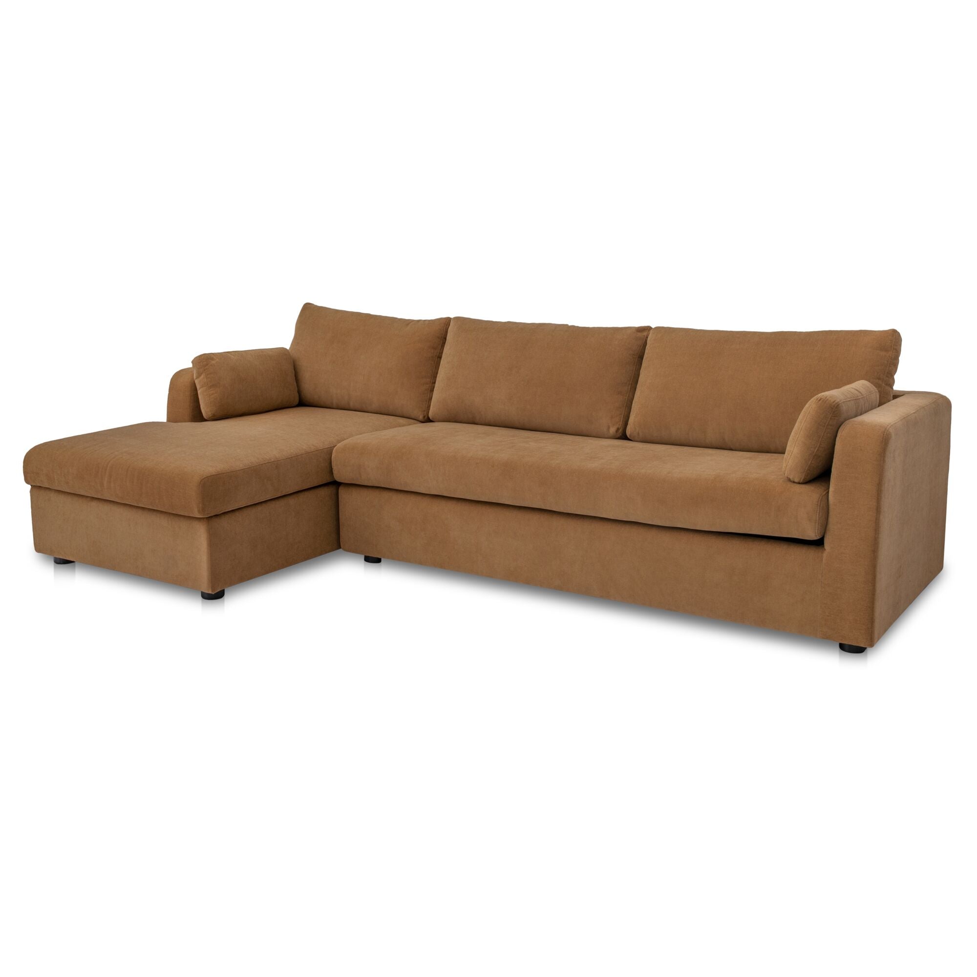 Moes Burrow Sleeper Sectional With Storage Chaise Ginger Left VV-1007-23-L-0
