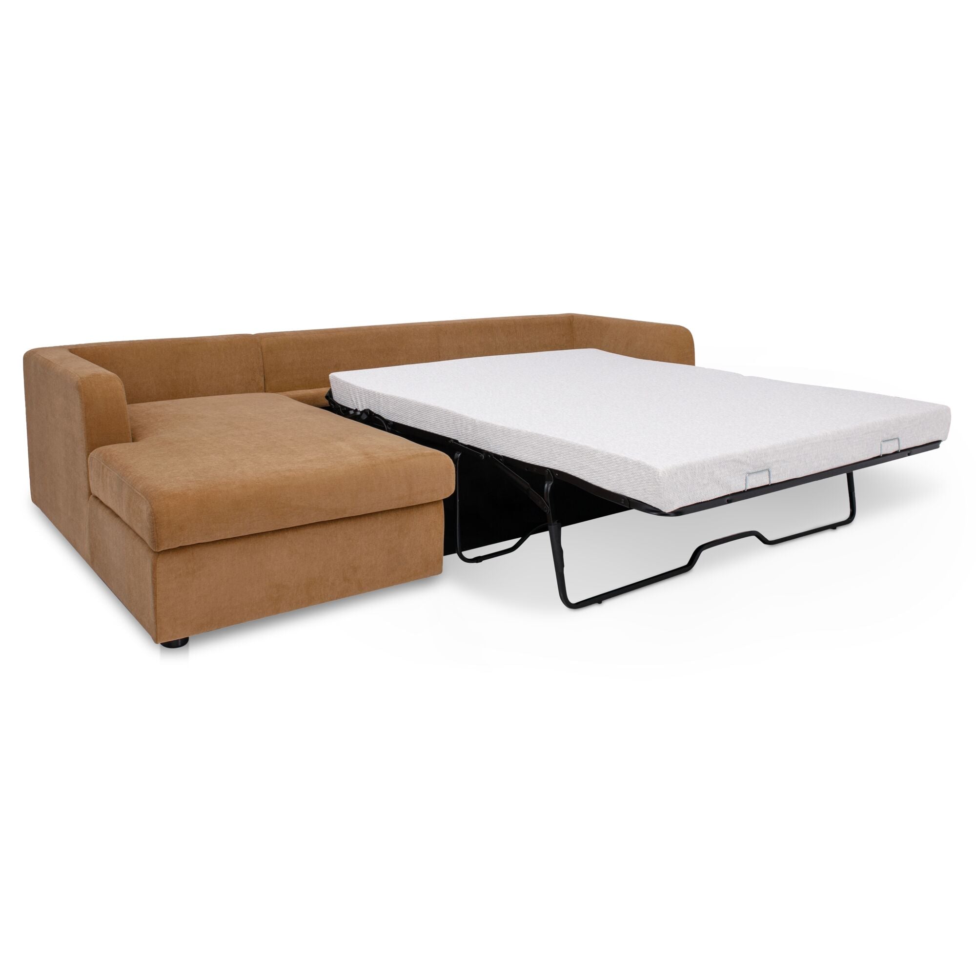 Moes Burrow Sleeper Sectional With Storage Chaise Ginger Left VV-1007-23-L-0