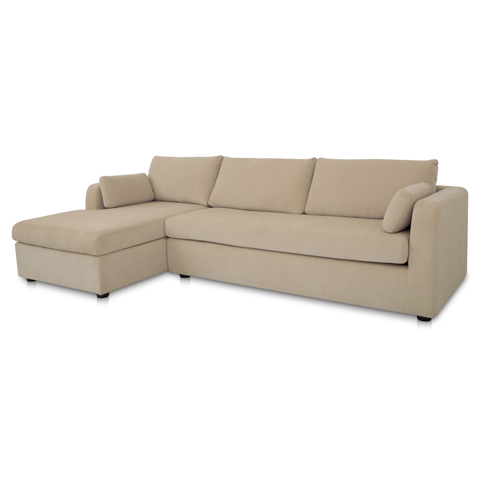 Moes Burrow Sleeper Sectional With Storage Chaise Sand Left VV-1007-34-L-0