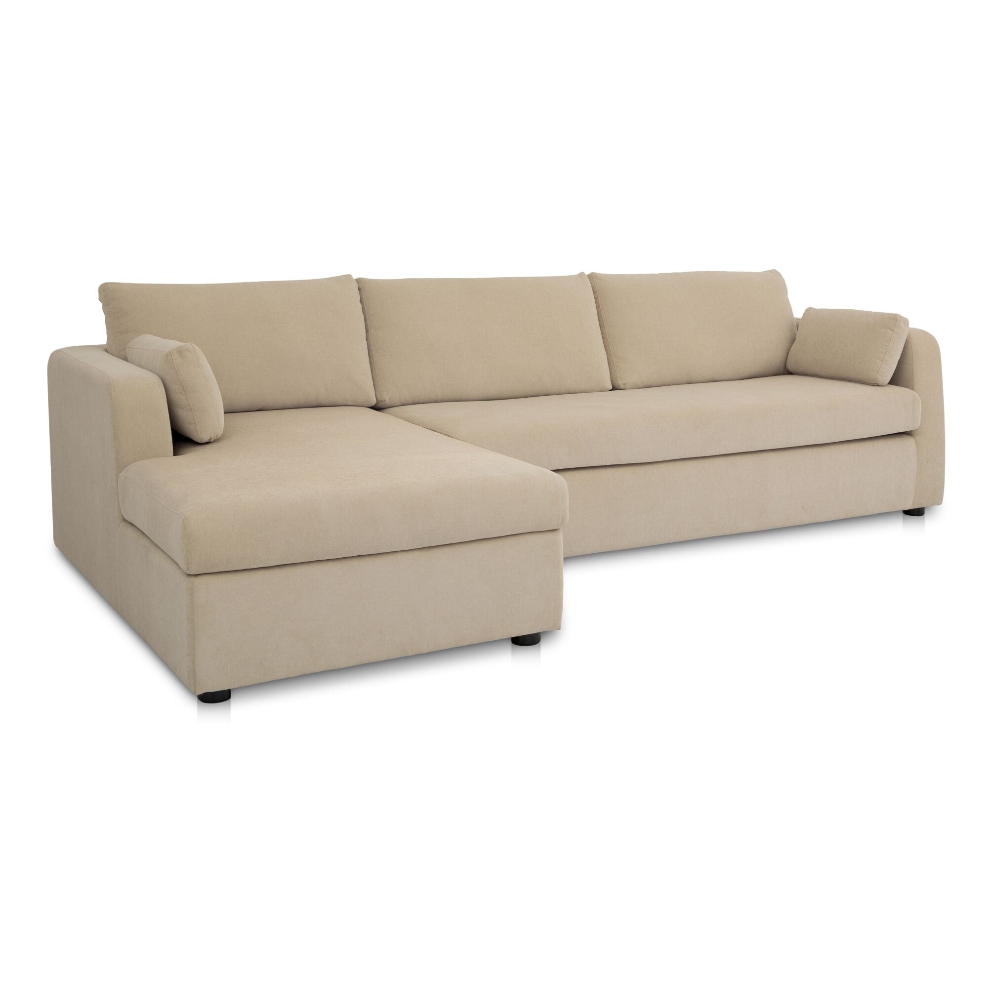 Moes Burrow Sleeper Sectional With Storage Chaise Sand Left VV-1007-34-L-0