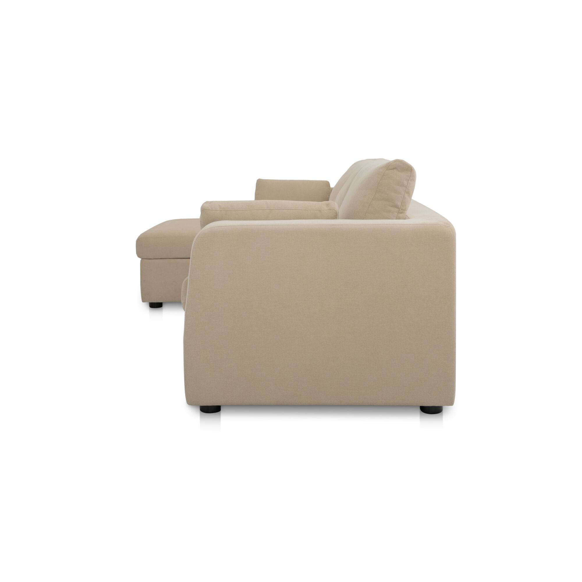 Moes Burrow Sleeper Sectional With Storage Chaise Sand Left VV-1007-34-L-0