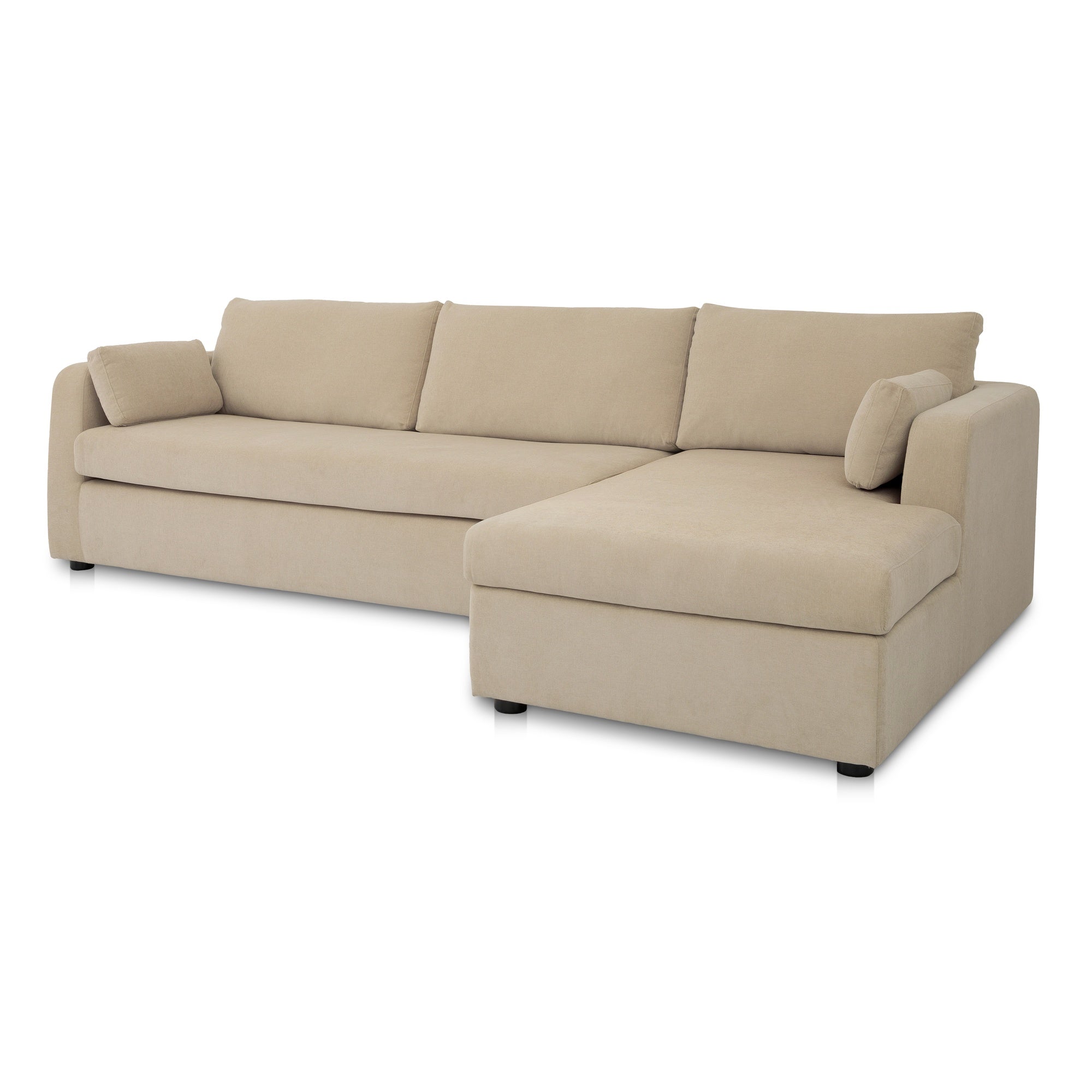 Moes Burrow Sleeper Sectional With Storage Chaise Sand Right VV-1007-34-R-0