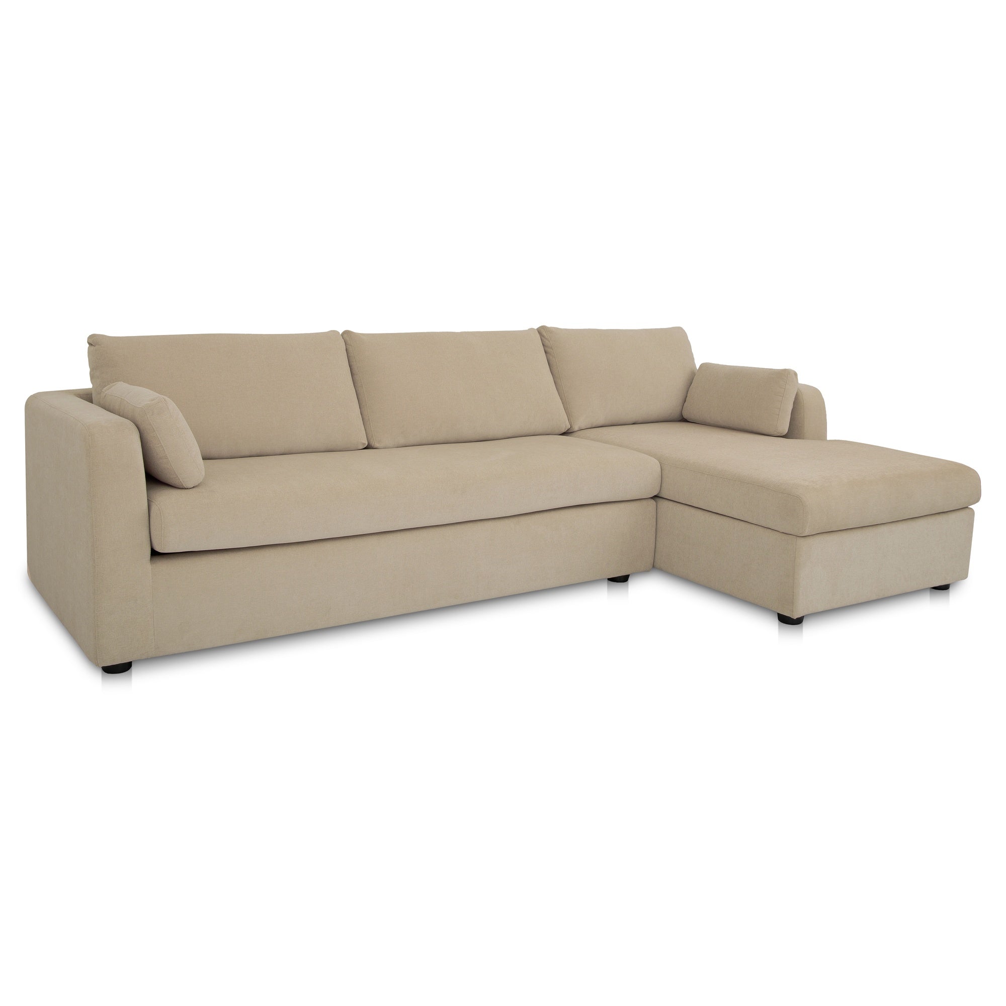 Moes Burrow Sleeper Sectional With Storage Chaise Sand Right VV-1007-34-R-0