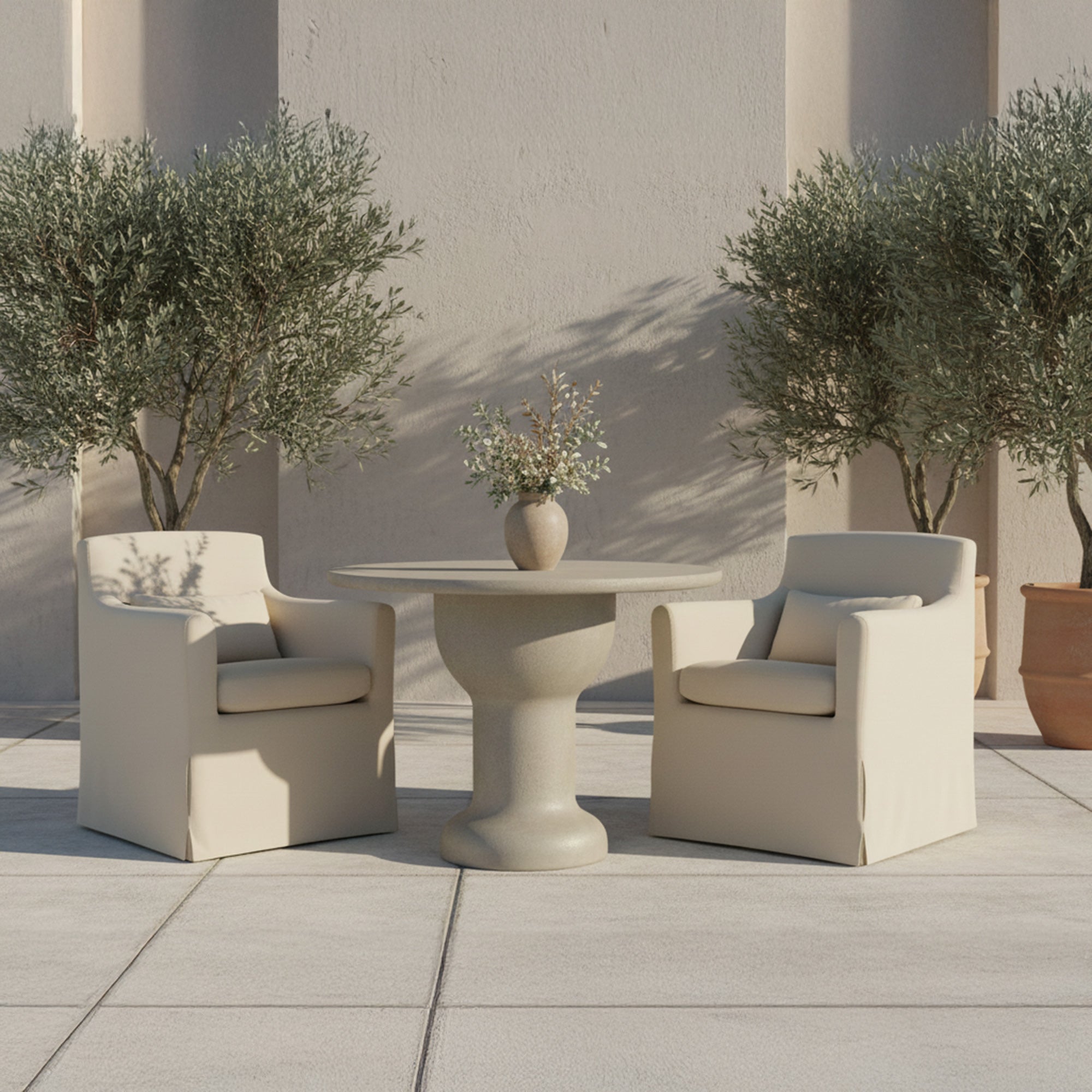 Moes Lydia Outdoor Slipcover Dining Chair Cream VV-1019-05