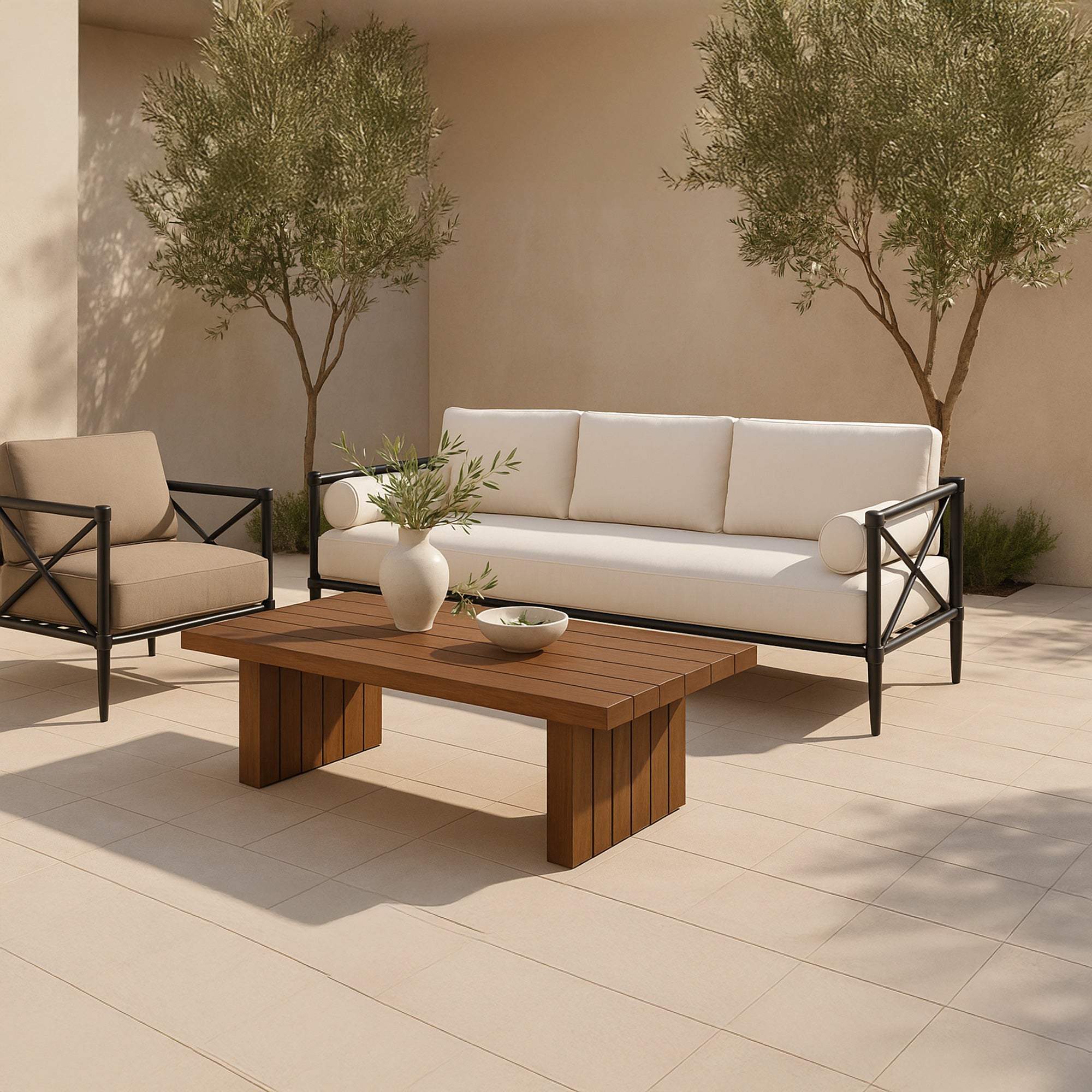 Moes Willow Outdoor Sofa Cream VV-1021-05
