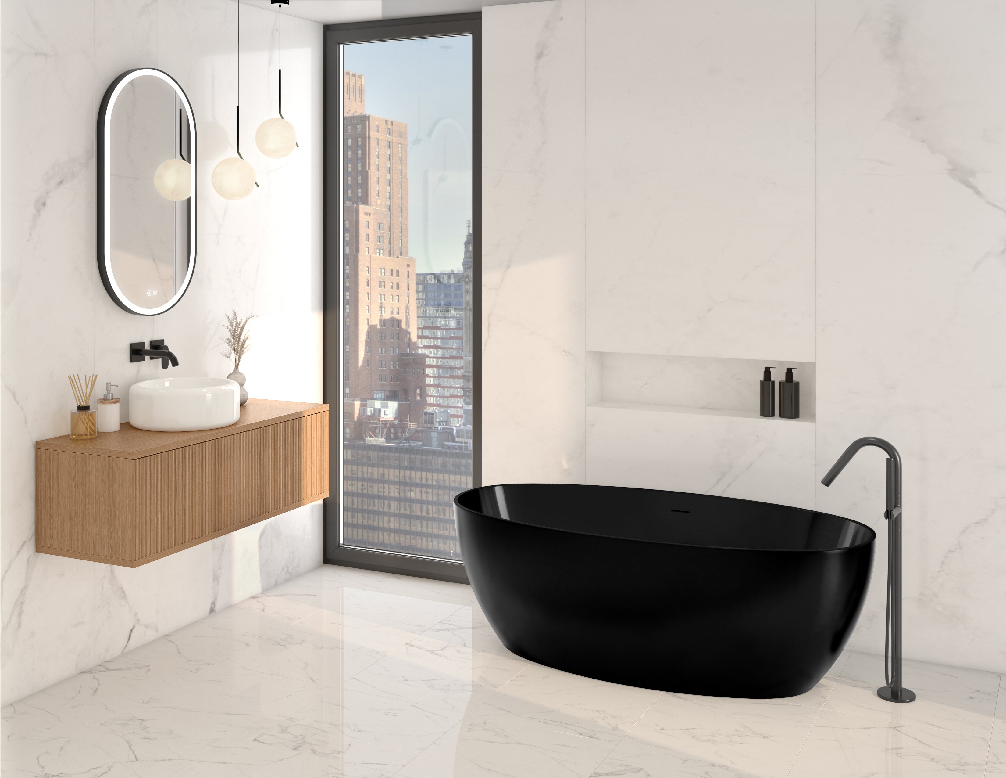 Fleurco Voce Black Petite Freestanding Acrylic Tub – Series BVO5531