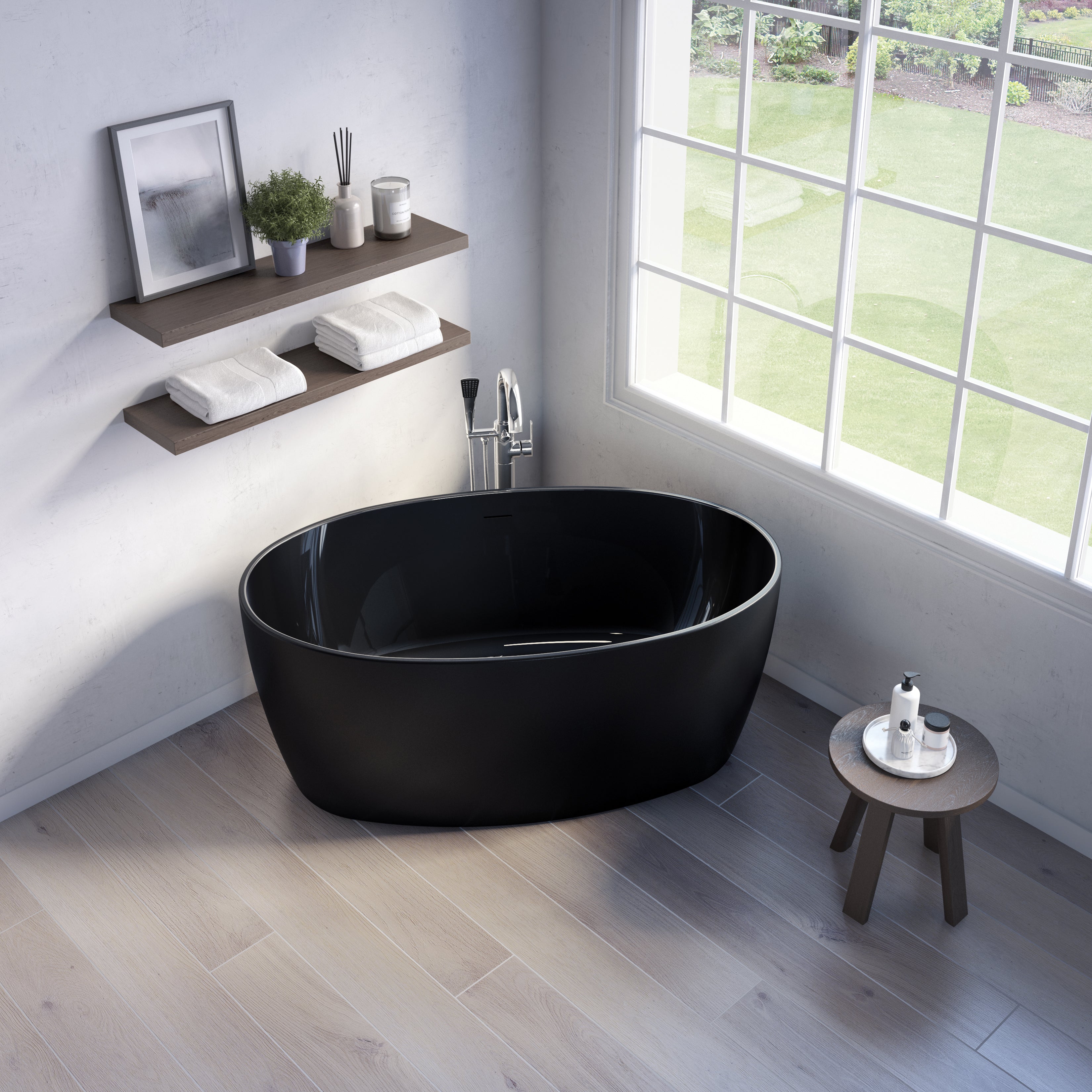 Fleurco Voce Black Grande Freestanding Acrylic Tub – Series BVO6732