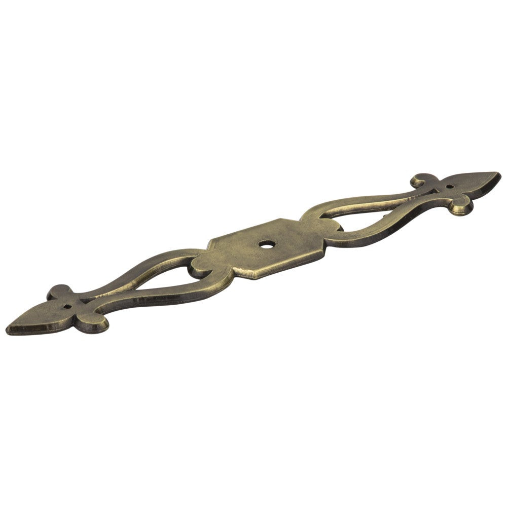 Hardware Resources 6-1/16" Overall Length Brushed Antique Brass Baroque Kingsport Knob Backplate