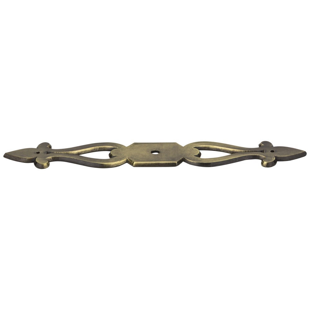 Hardware Resources 6-1/16" Overall Length Brushed Antique Brass Baroque Kingsport Knob Backplate