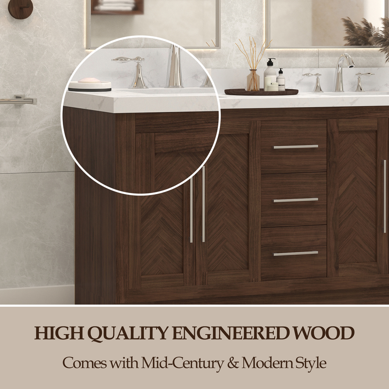 Vivian 60 inch Double Freestanding Bath Vanity
