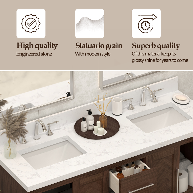 Vivian 60 inch Double Freestanding Bath Vanity