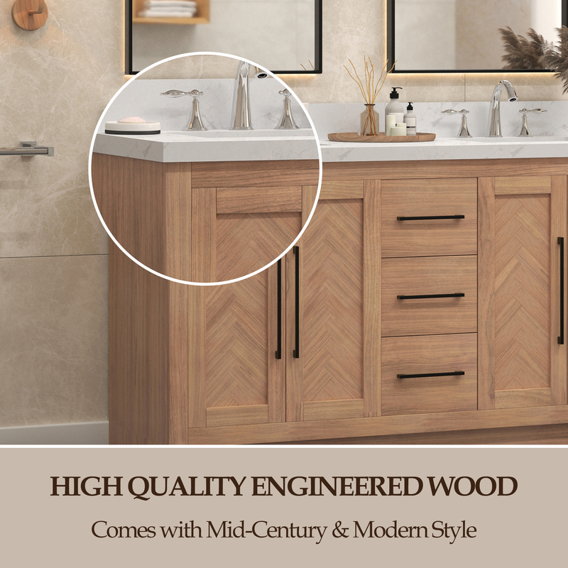 Vivian 60 inch Double Freestanding Bath Vanity