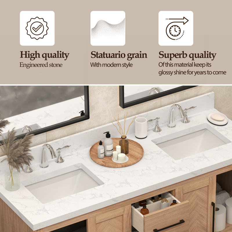 Vivian 60 inch Double Freestanding Bath Vanity