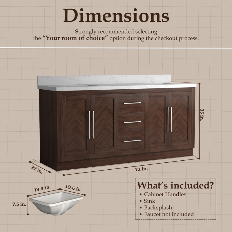 Vivian 72 inch Double Freestanding Bath Vanity