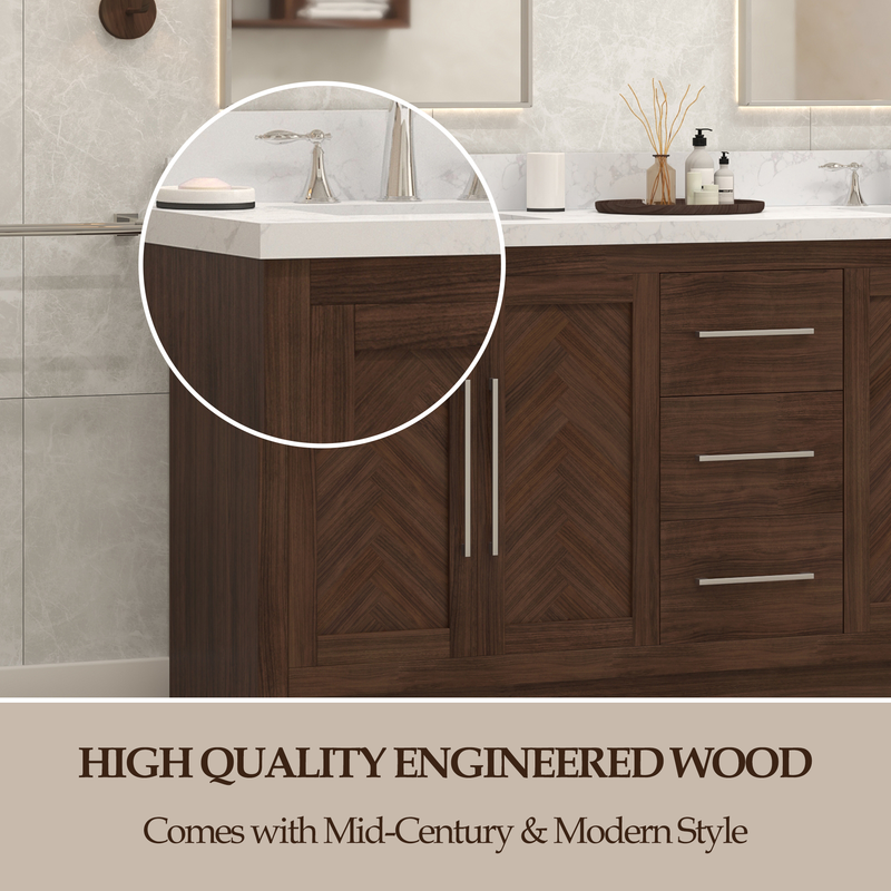 Vivian 72 inch Double Freestanding Bath Vanity