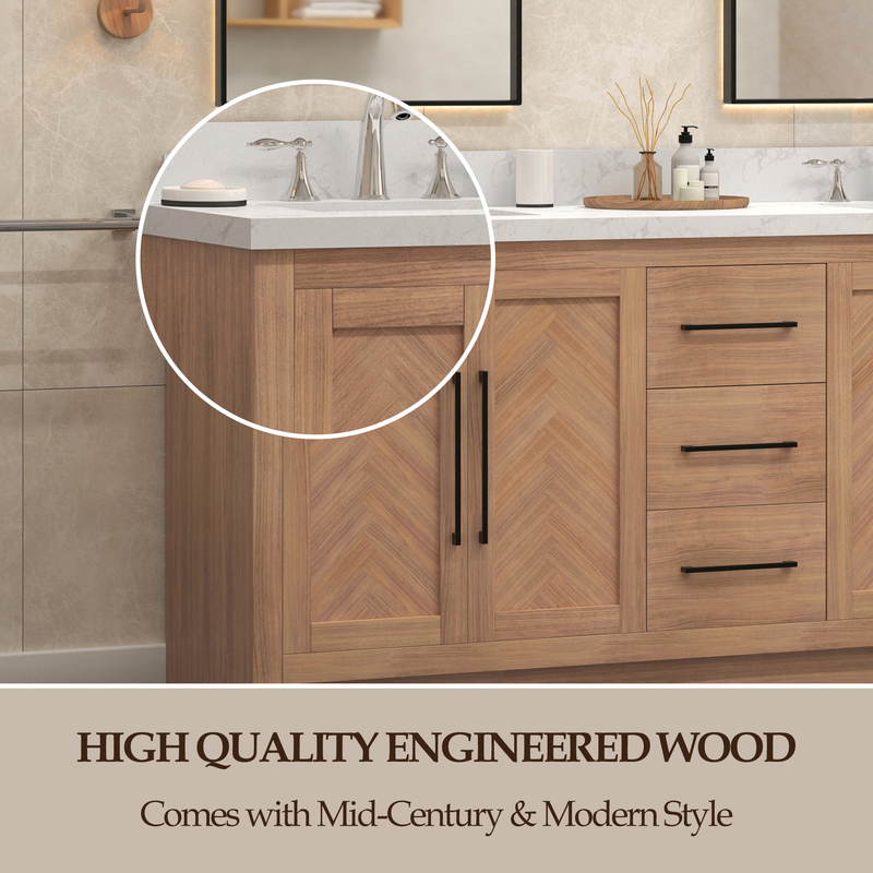 Vivian 72 inch Double Freestanding Bath Vanity