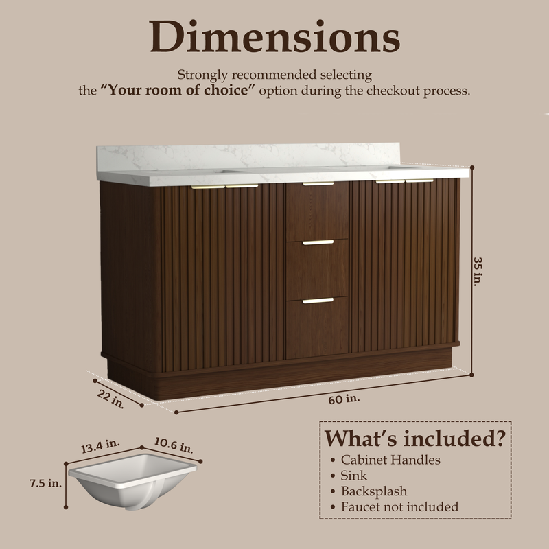 Kathryn 60 inch Double Freestanding Bath Vanity