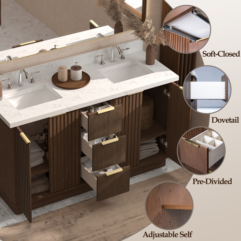 Kathryn 60 inch Double Freestanding Bath Vanity