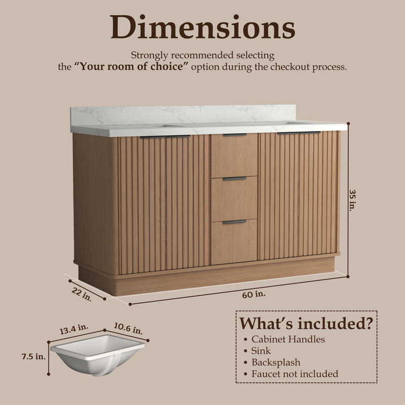 Kathryn 60 inch Double Freestanding Bath Vanity