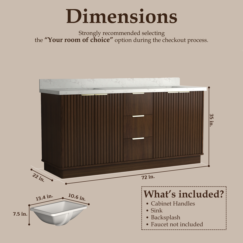 Kathryn 72 inch Double Freestanding Bath Vanity