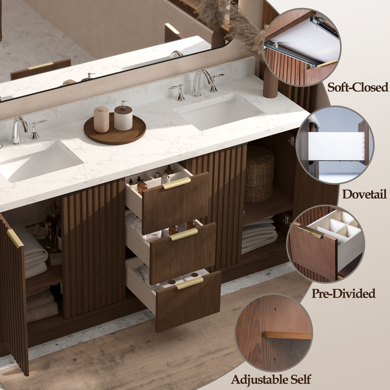 Kathryn 72 inch Double Freestanding Bath Vanity