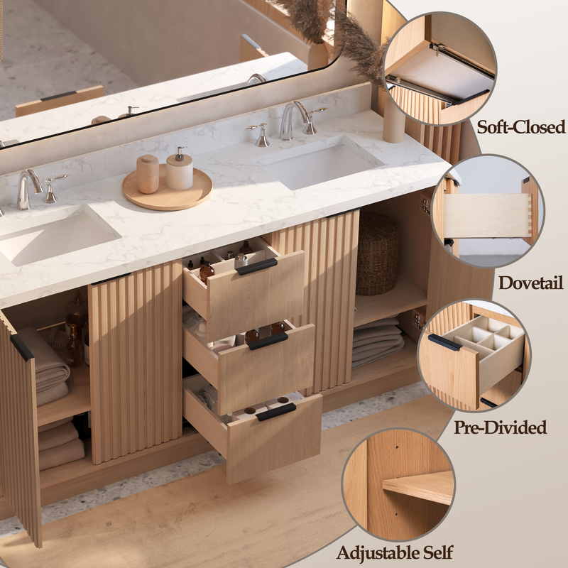 Kathryn 72 inch Double Freestanding Bath Vanity