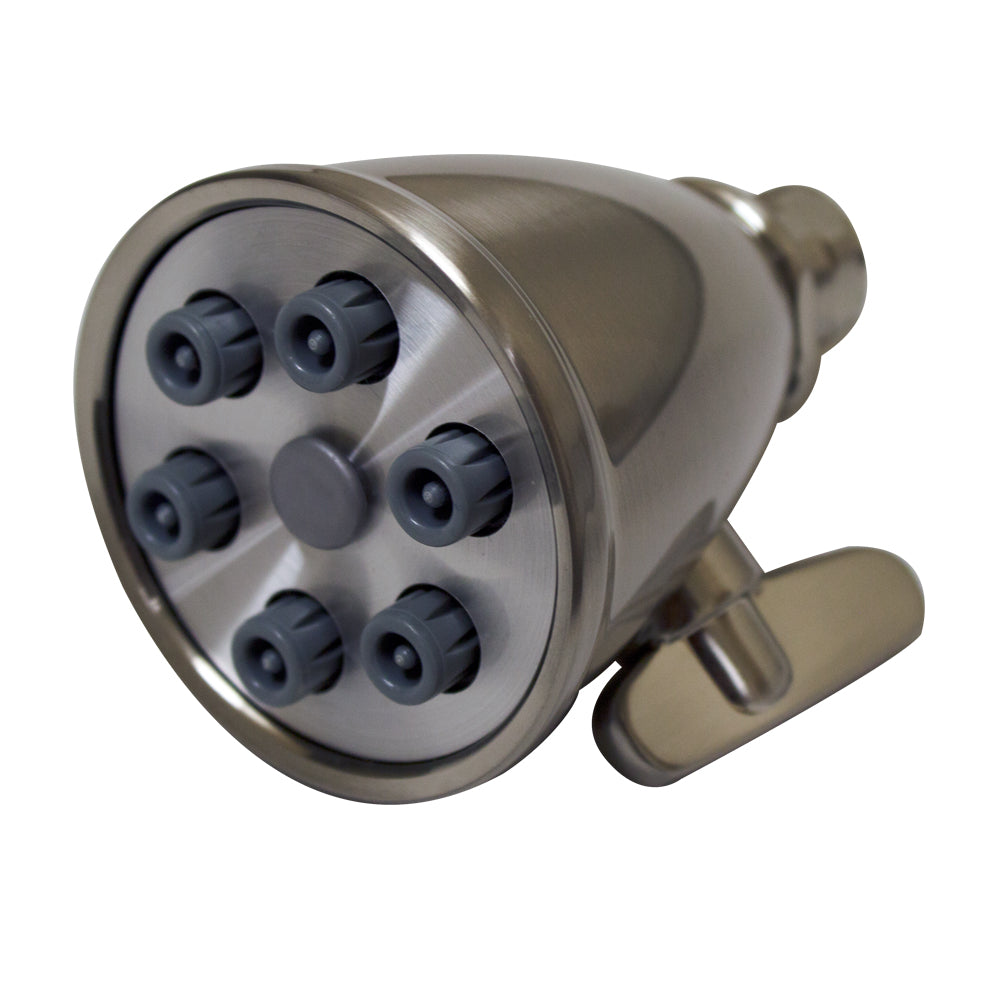Whitehaus Showerhaus WH138 Small Round Showerhead – Solid Brass, 6 Spray Jets, Adjustable Ball Joint