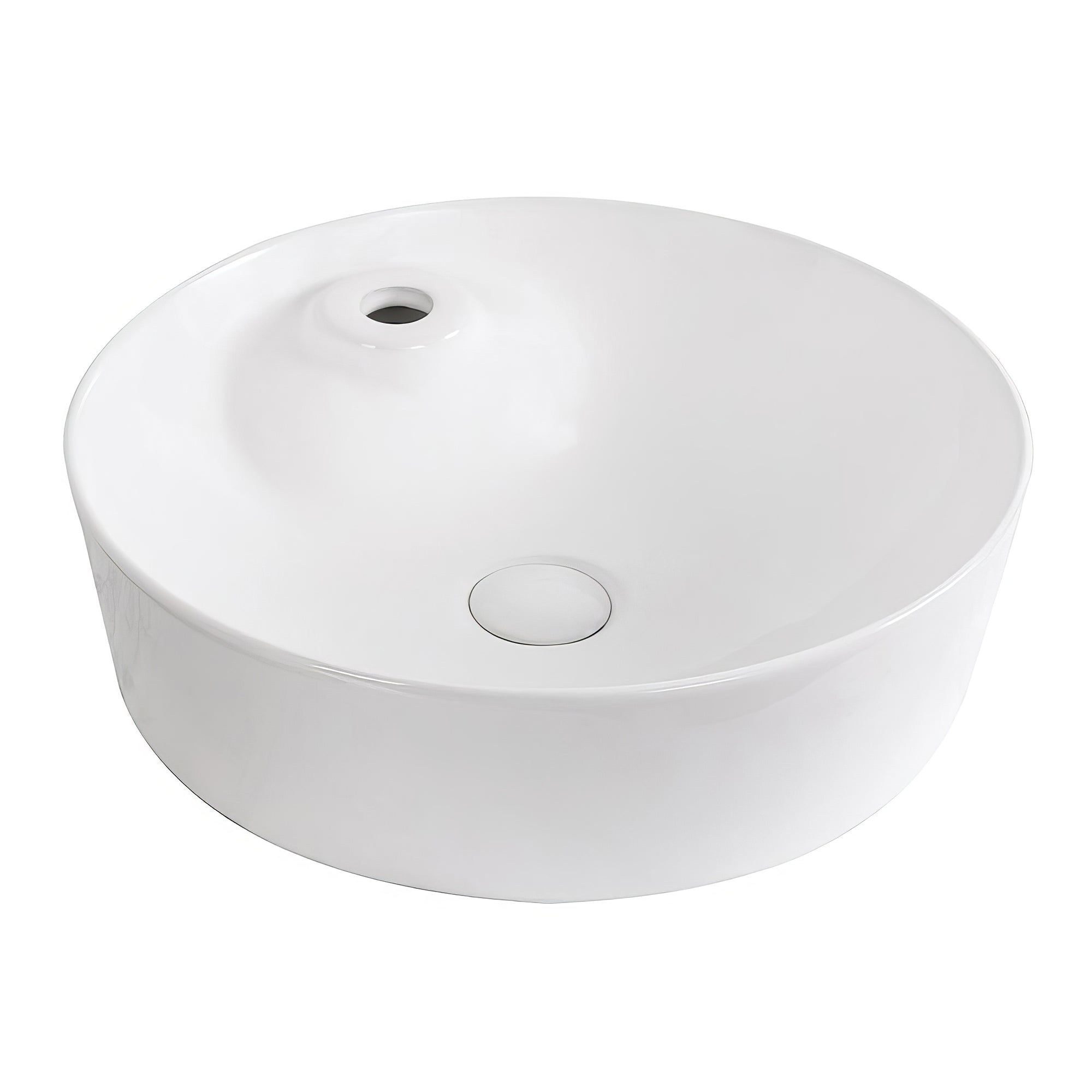 Isabella Plus Collection Round Above Mount Basin with Single Faucet Hole and Center Drain
