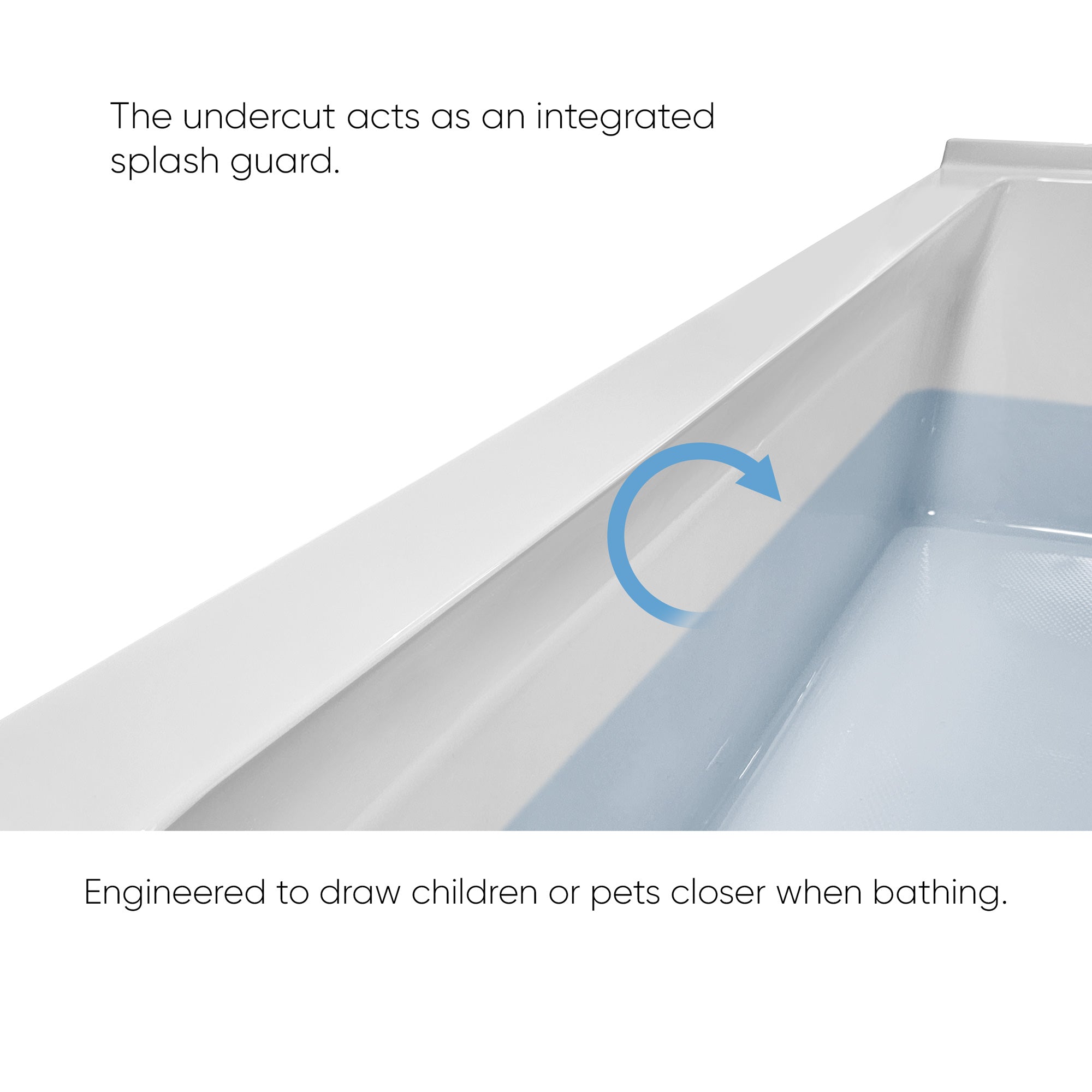 Whitehaus Collection 60″ Alcove Acrylic Soaking Bathtub with Undercut Design