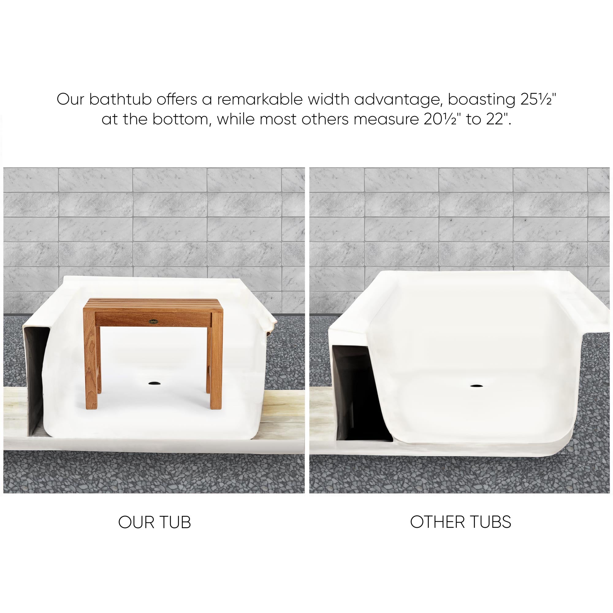 Whitehaus Collection 60″ Alcove Acrylic Soaking Bathtub with Undercut Design