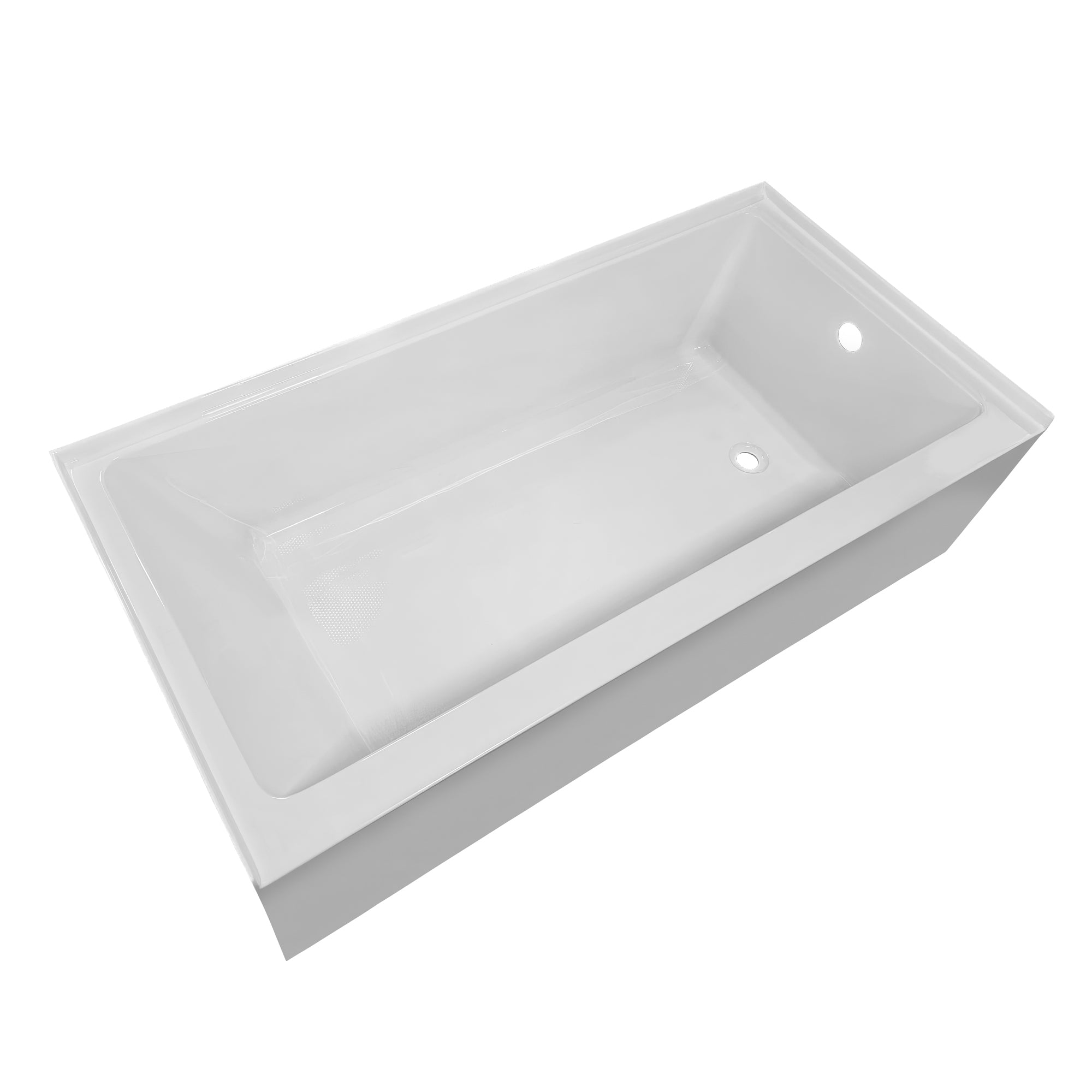 Whitehaus Collection 60″ Alcove Acrylic Soaking Bathtub with Undercut Design