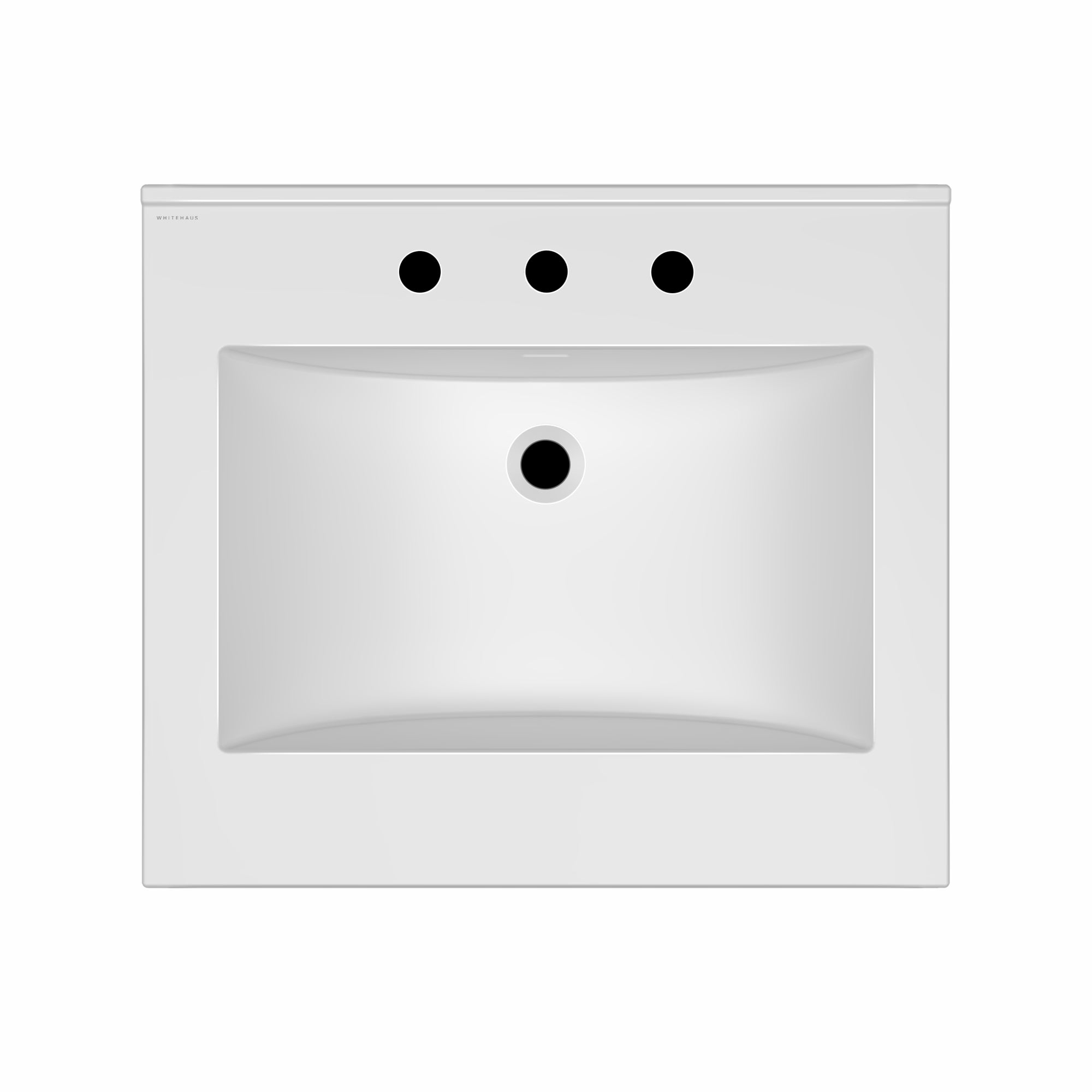 25" Countertop Vanity Sink with Integrated Rectangular Bowl