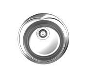 Noah's Collection Brushed Stainless Steel Large Round Drop-in Sink