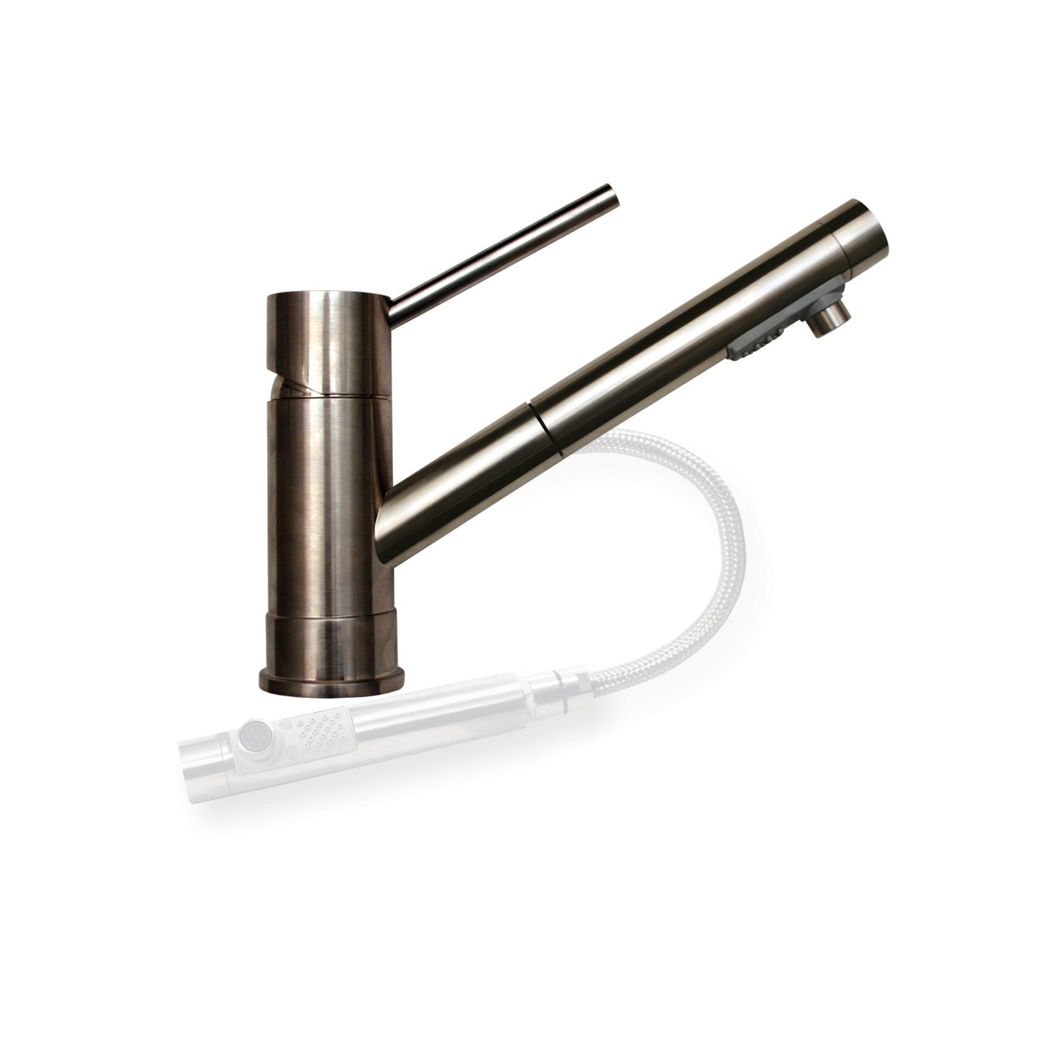 FX Navigator Stainless Steel Single Hole/Single Extended Lever Handle Faucet with Pull-Out Spray Head