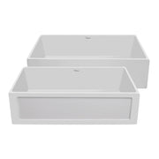 Fireclay 33" Large Reversible Sink with Concave Front Apron on One Side and a Plain Front Apron on the Other