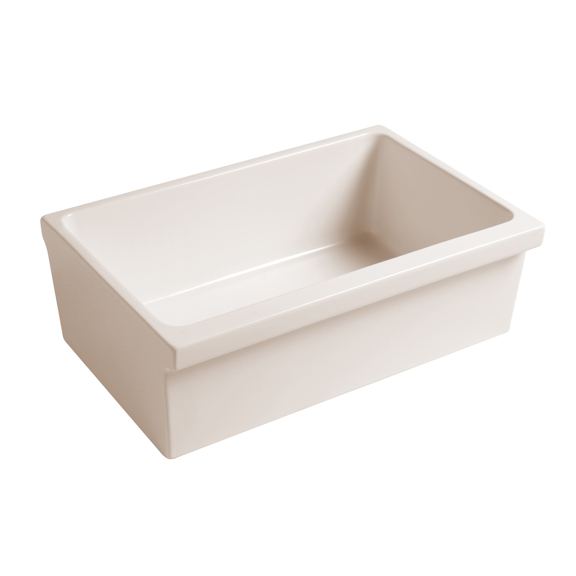 Farmhaus Fireclay Quatro Alcove Reversible Sink with a Fluted Front Apron and Decorative 2 1/2" Lip on One Side and 2" Lip on the Opposite Side