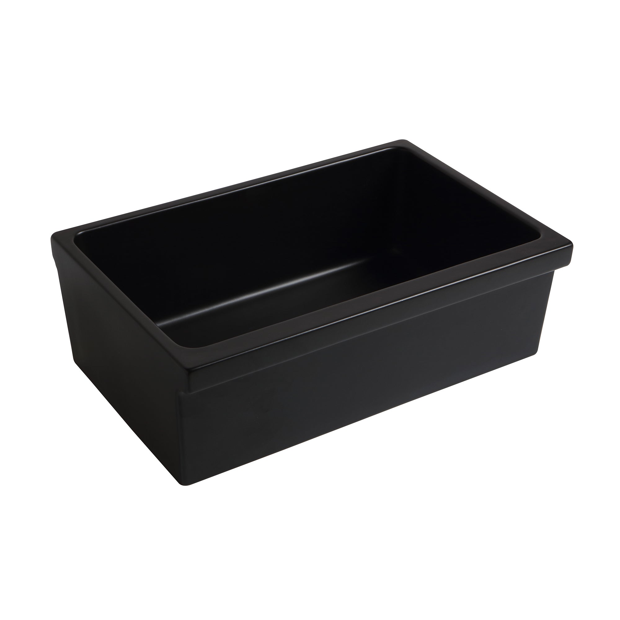 Farmhaus Fireclay Quatro Alcove Reversible Sink with a Fluted Front Apron and Decorative 2 1/2" Lip on One Side and 2" Lip on the Opposite Side