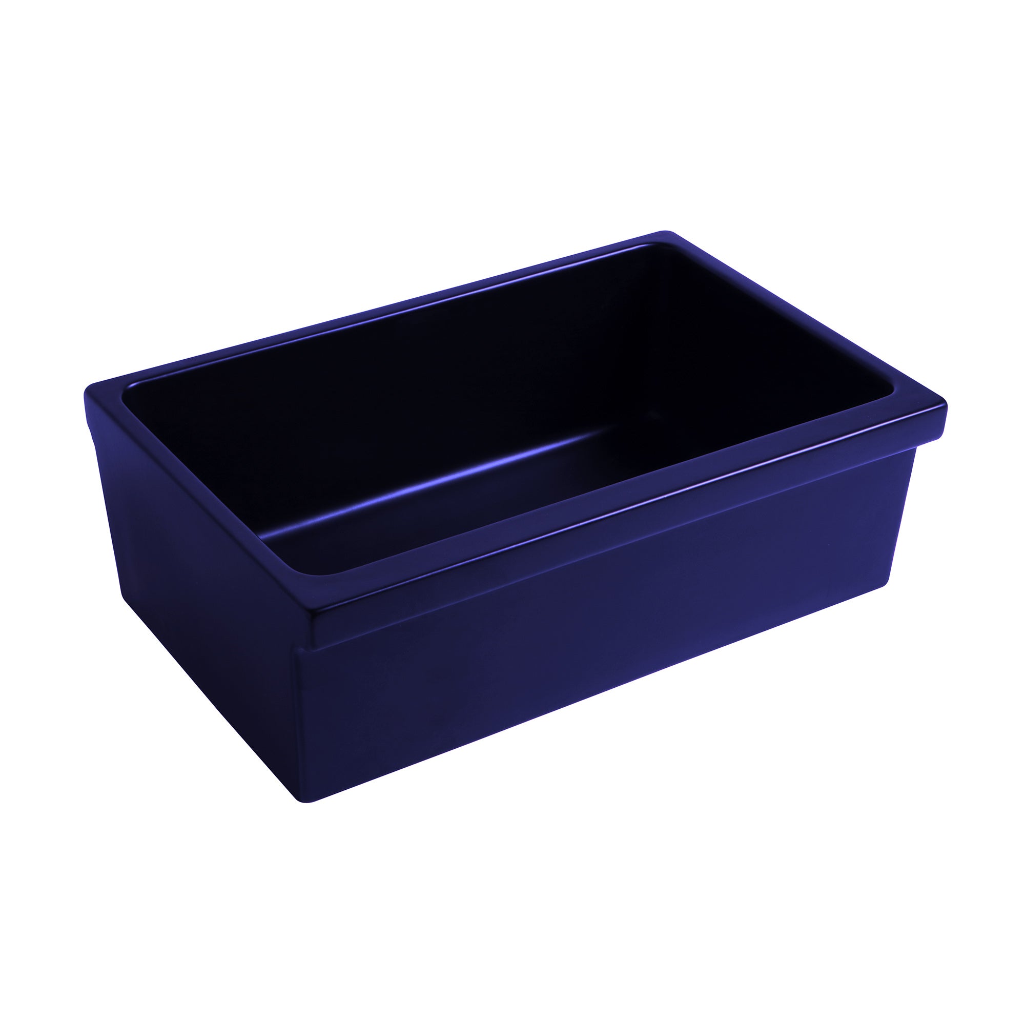 Farmhaus Fireclay Quatro Alcove Reversible Sink with a Fluted Front Apron and Decorative 2 1/2" Lip on One Side and 2" Lip on the Opposite Side