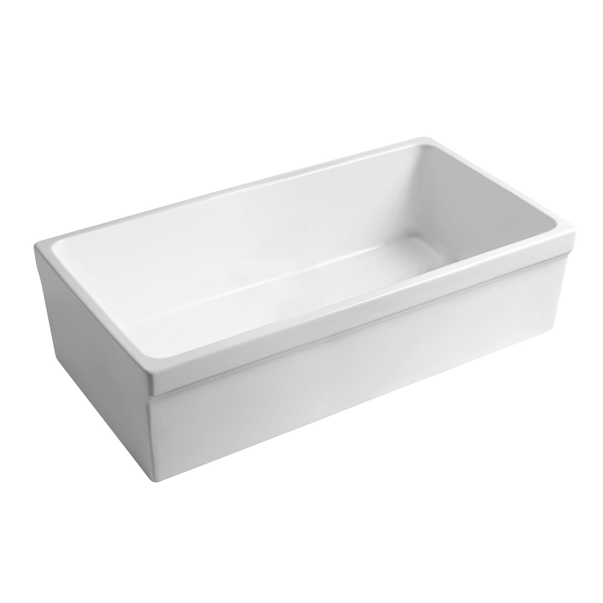 Farmhaus Fireclay Quatro Alcove Large Reversible Sink with Decorative 2 ½" Lip on One Side and 2" Lip on the Opposite Side
