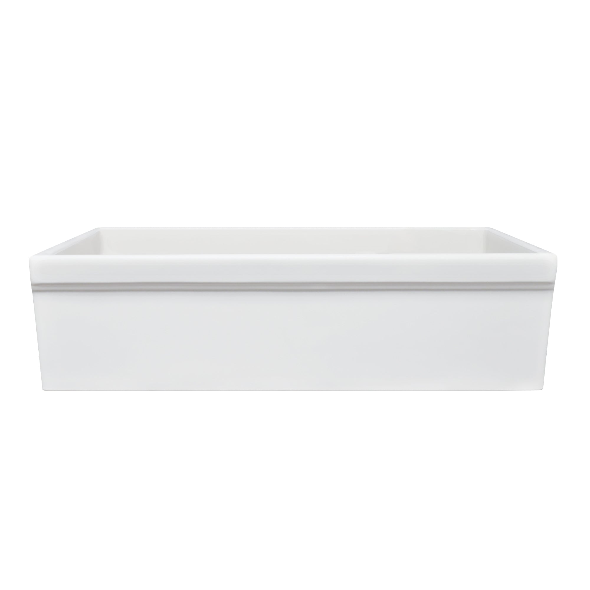 Farmhaus Fireclay Quatro Alcove Large Reversible Sink with Decorative 2 ½" Lip on One Side and 2" Lip on the Opposite Side