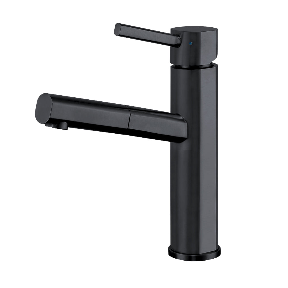 Waterhaus Lead-Free Solid Stainless Steel, Single Hole, Single Lever Kitchen Faucet with Pull-out Spray Head